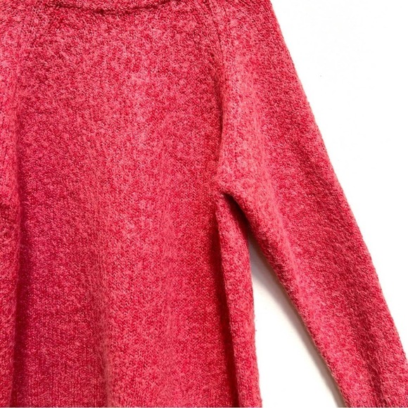 Vintage 90s Wool Blend Cable Knit Memphis Jones Pink Red Sweater, Size Large - Picture 9 of 12